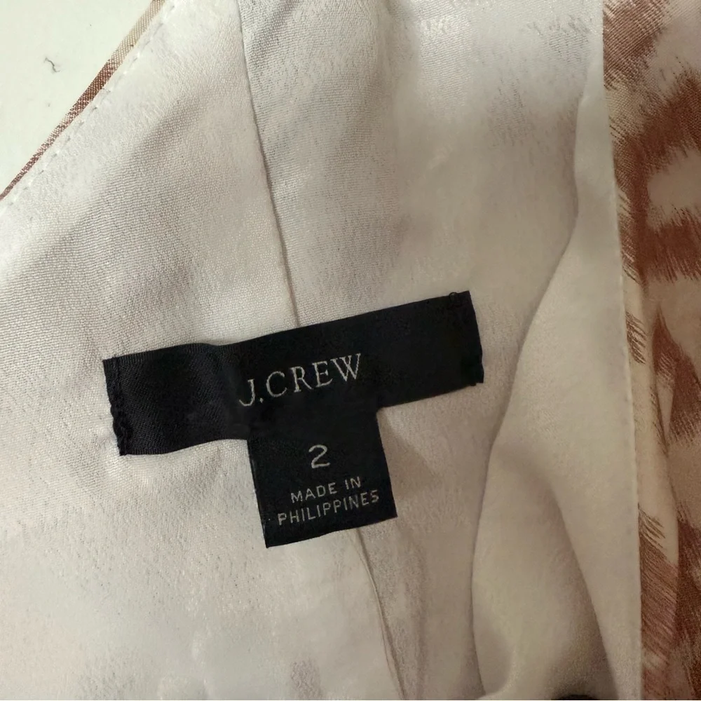 NWT J. Crew One shoulder ruffle dress animal print Size 2
